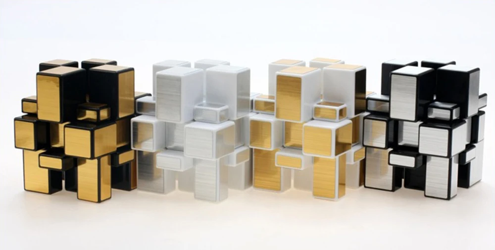 ShengShou зеркальный волшебный куб профессиональный 3x3x3 Золото и серебро cubo magico головоломка скорость Классические игрушки
