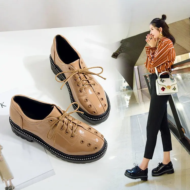 Женская обувь красного цвета Новинка 2019 года Корейская версия тонкие туфли на