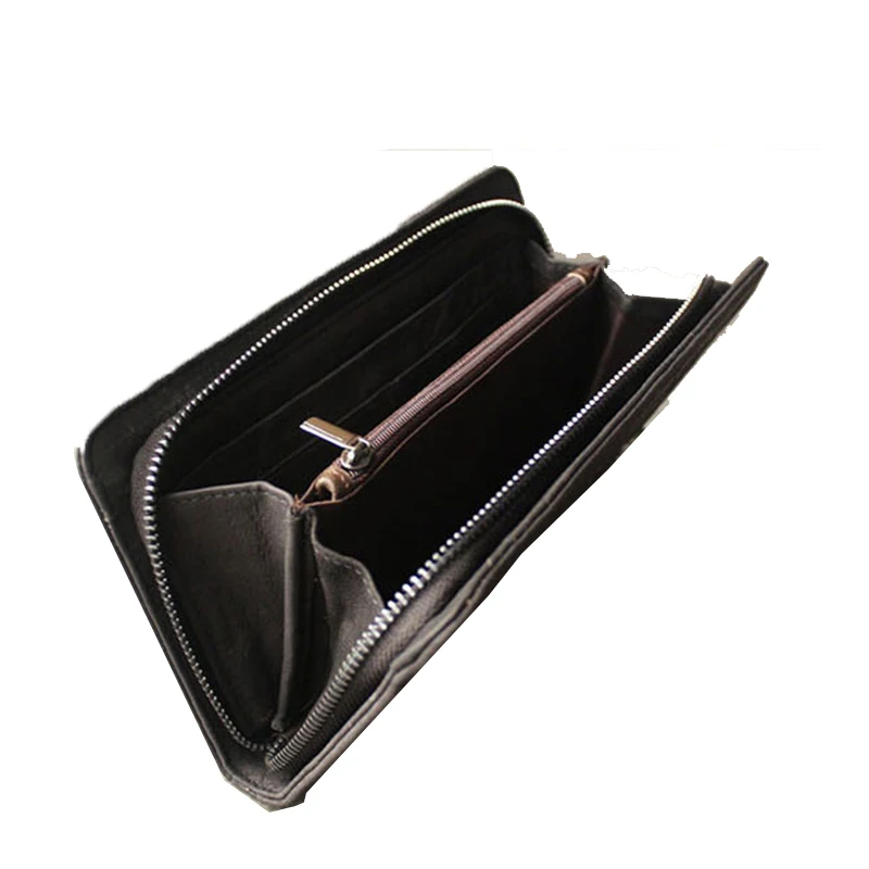 Женский винтажный кошелек из натуральной кожи с тиснением вместительный Длинный