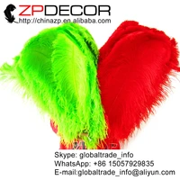 zpdecor 100pcslot 60 65cm24 26inch perfect lime green and red dyed ostrich feathers for party decoration
