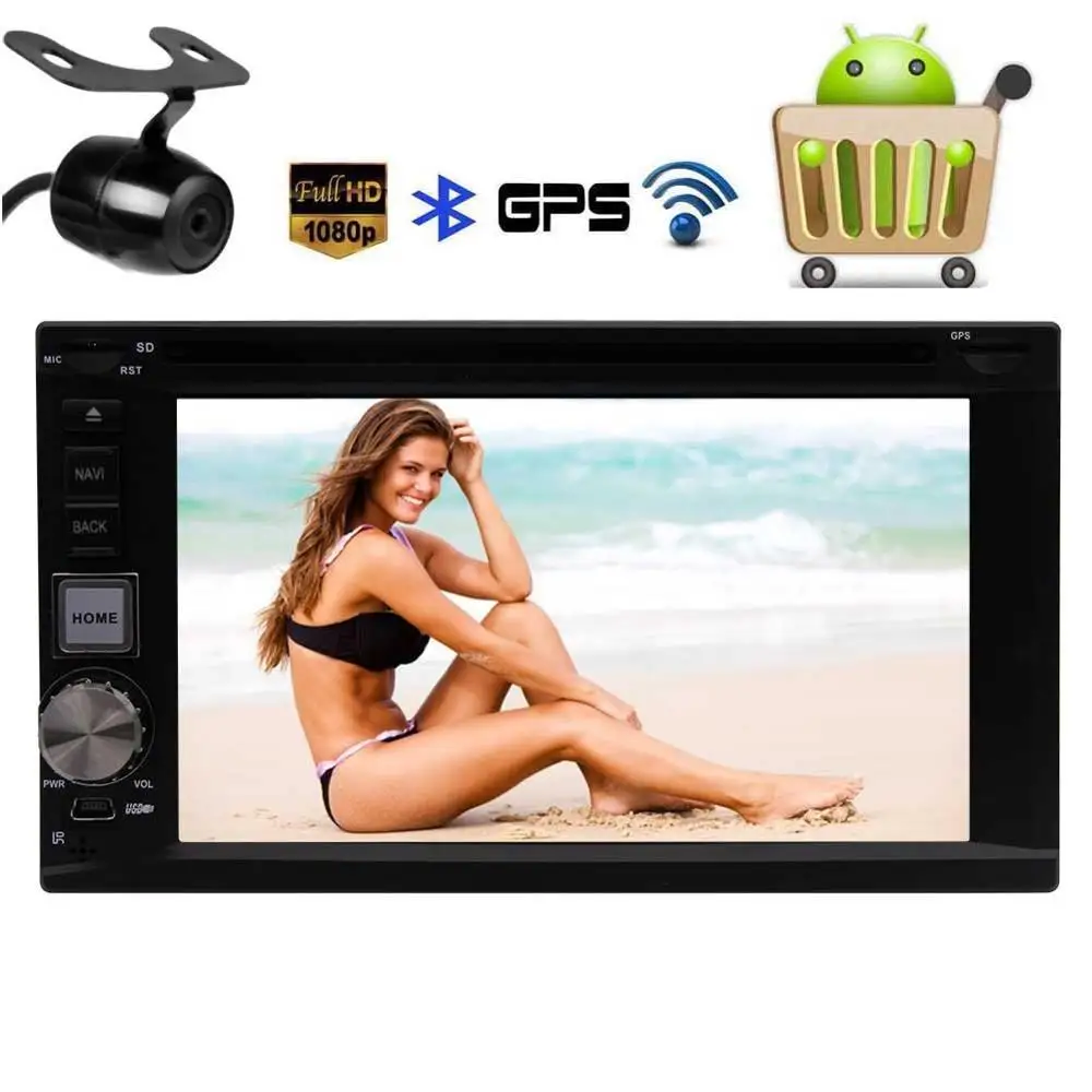 Камера заднего вида + 2Din Android 6 0 Автомобильный DVD gps плеер стерео емкостный экран