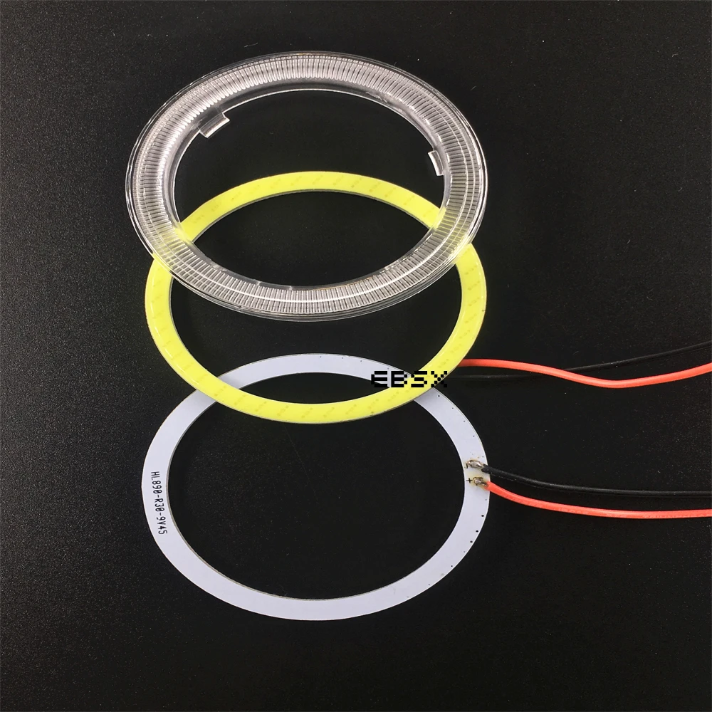 EBSX из 2 предметов COB светодиодный глаза ангела 70 мм 60 SMD 12V 24V DC Halo Кольцо автомобиля