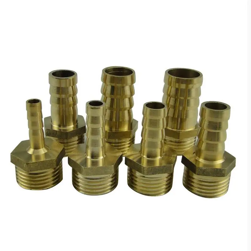 

10mm to 3/8'' BSP Male Thread Copper Pagoda Joint Adapter PC10-03 Brass Pipe Connector Quick Plug for Gas Air Tube