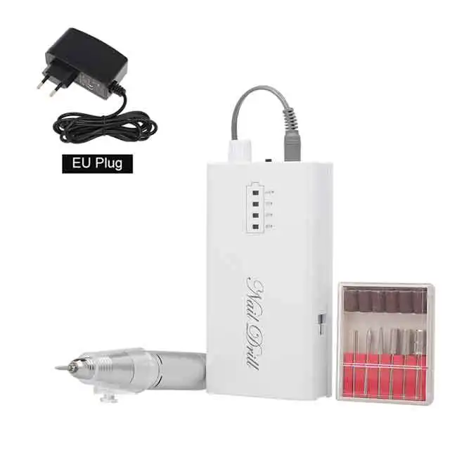 White EU Plug TP283 iBelieve 36w 30000R Cordless Electric Nail Drill Machine Acrylic gel remover Nail File Drill Bits Ceramic Nail Art Equipment - Цвет: White EU Plug TP283
