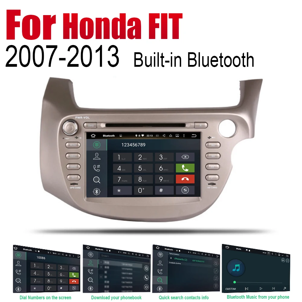 Автомобильная магнитола для Honda FIT JAZZ 2007 2008 2009 2010 2011 2012 2013 GPS Навигация BT система Map