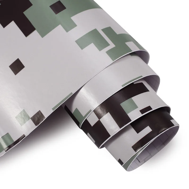Light Green 5 видов, красный, зеленый, черный, армейский цифровой камуфляж, виниловая камуфляжная пленка, клеевая наклейка для автомобилей, упаковка, Стайлинг автомобиля, мотоцикл, скутер - Название цвета: Light Green