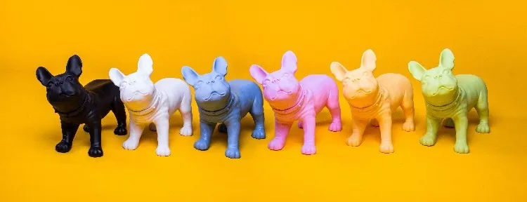 Шесть цветов Пластиковые французский бульдог/манекен собаки модель для дисплея