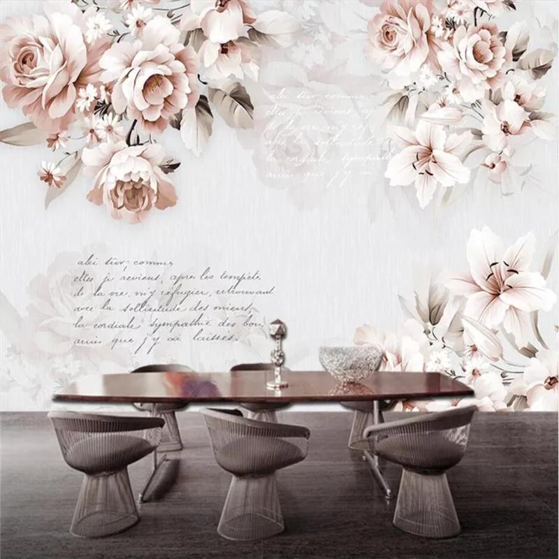 

beibehang Custom wallpaper 3D murals retro rose lily background wall living room bedroom wall papers home decor papel de parede