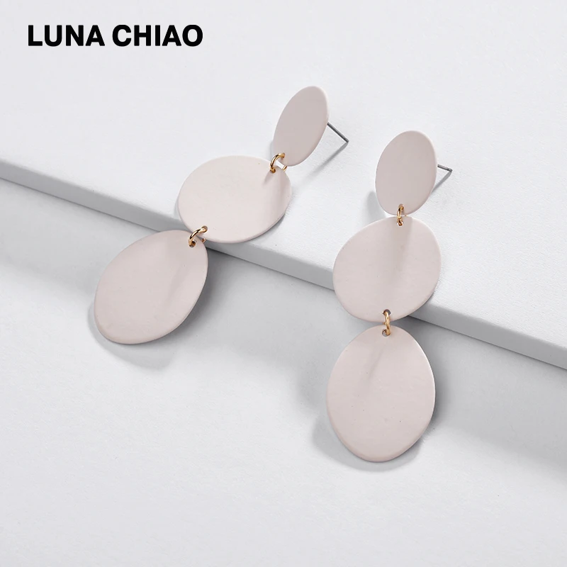 Женские матовые серьги подвески LUNA CHIAO длинные неправильной формы с