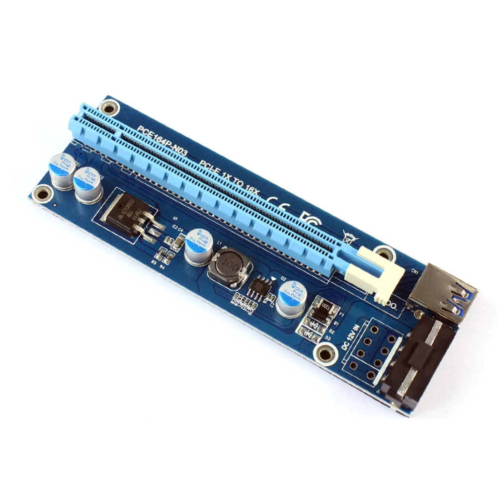 PCIE 1X до 16X графический удлинитель DC одиночный адаптер питания карта для
