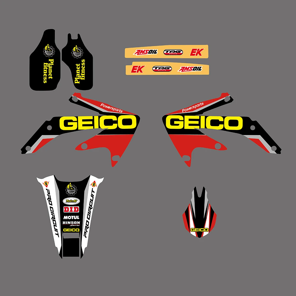 GEICO графика фоны наклейки для Honda CRF450X CRF 450X450X2005 2006 07 08 09, 10, 11, 12, 13, 14, 15, 16 лет