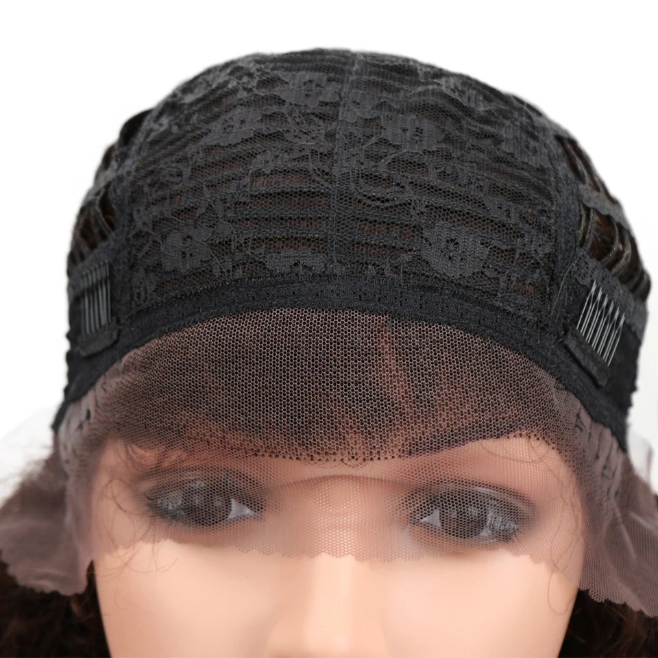 Sleek бразильский кудрявый парик Remy короткие парики для черный Для женщин Цвет 1B/2/4