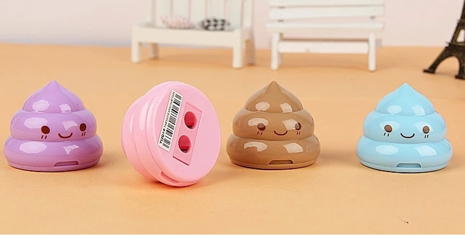 Apontador Kawaii Shit карандаш для Точилки форма резак нож Двойное Отверстие полюс часть рекламная оригинальность подарок канцелярские принадлежности