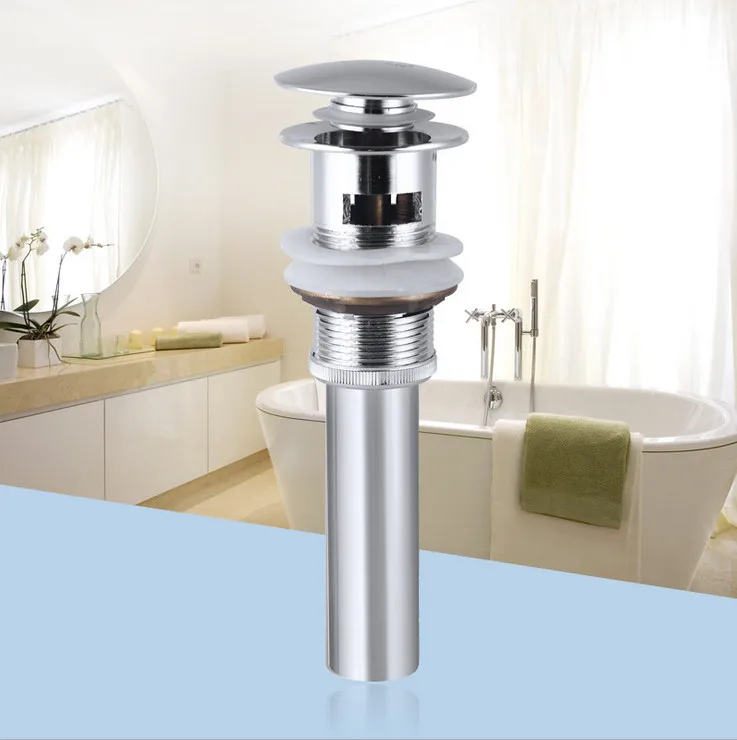 Бесплатная доставка Горячая продажа Твердый латунный всплывающий Слив для