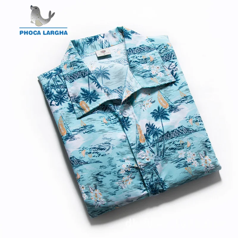 Новая мужская гавайская рубашка camisa masculina с принтом пляжные повседневные рубашки