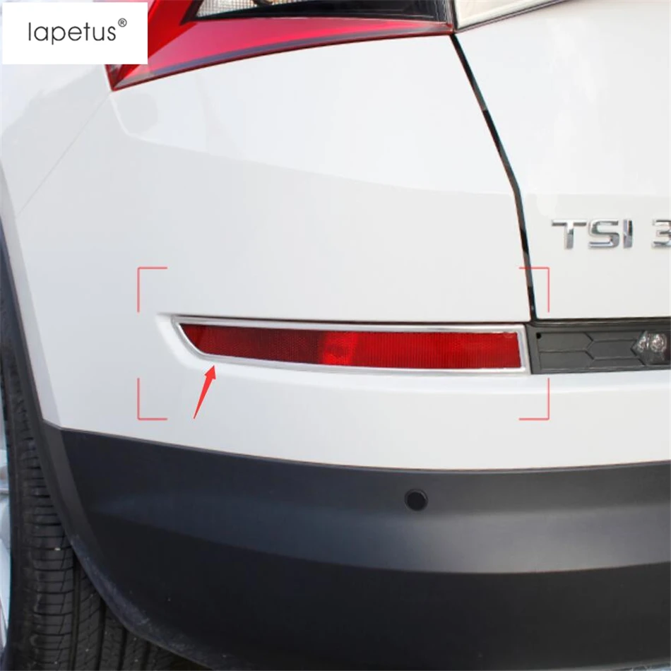 Lapetus Accessories Fit For Skoda Kodiaq 2017 - 2020 Stainless Steel Rear Fog Lights Foglight Lamp Molding Cover Kit Trim | Автомобили и