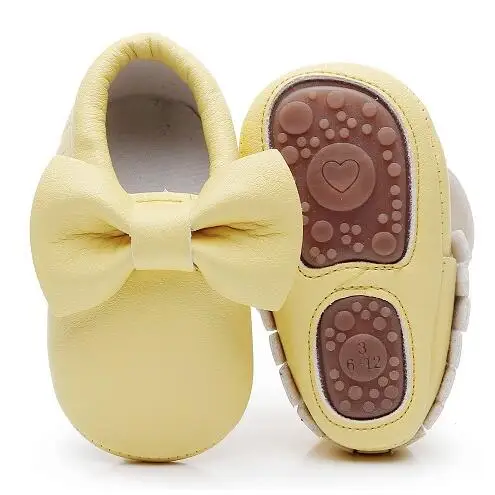 

Lovely bow hard sole toddler moccasins Newborn baby shoes PU leather toddler girls shoes fashion infant first walking shoes