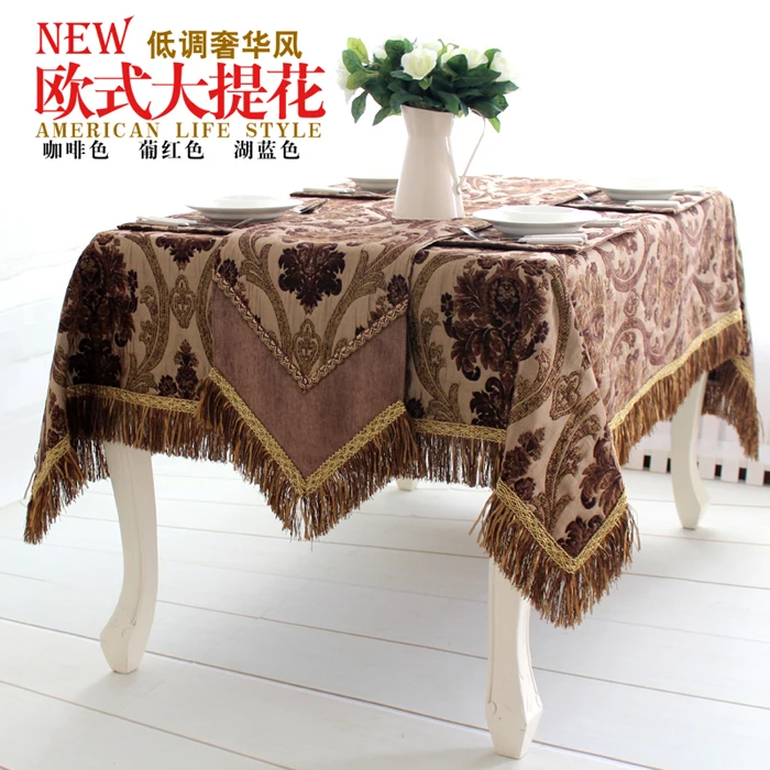 

European high-grade gold luxury red tablecloths table flag rustic western cloth tablecloths round tablecloths round tablecloths