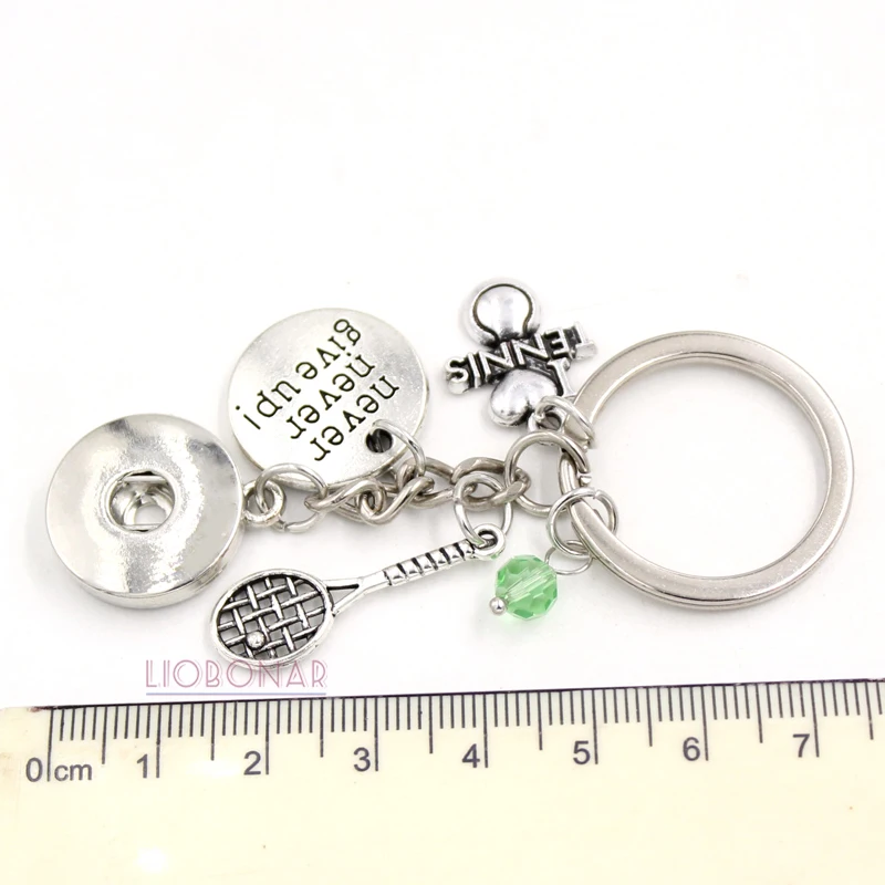 10 шт. оптовая продажа 18 мм Застежка Ювелирные изделия I Love Tenis Key Chain Сумочка Charm sport