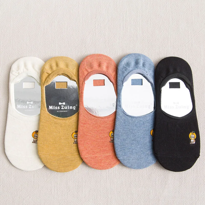 Женские носки тапочки Новинка 2019 года Модные женские 5 пар милые хлопковые