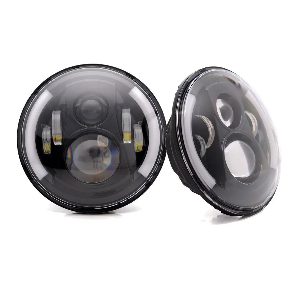 Белый DRL/янтарный 7 &quotсветодиодный фары + 4&quot Светодиодный Противотуманные для Jeep