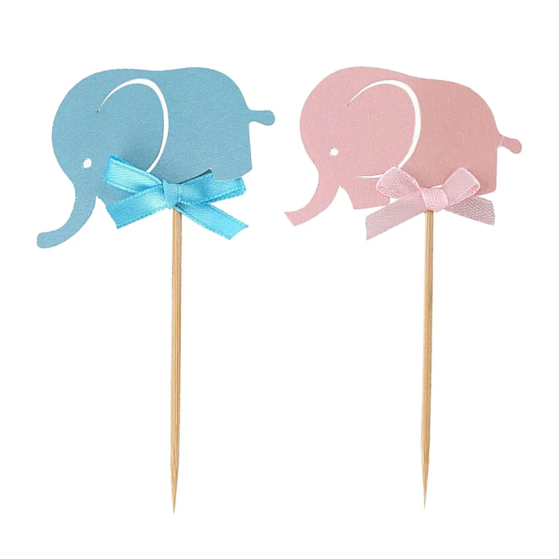 10 шт. синие и розовые топы с изображением слона кекса пики торты для маленьких