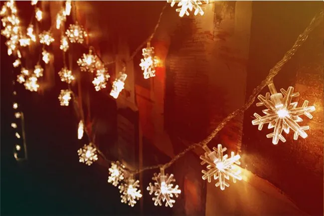 2 м Светодиодные Портативные сказочные гирлянды Снежинка/звезда/маленький шар