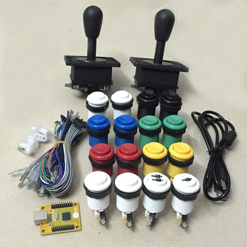 2 Player Mame Arcade DIY parts: PC PS3 in 1 USB encoder to Joysticks 4/8 way &amp 16 HAPP Push Buttons 60 | Спорт и развлечения