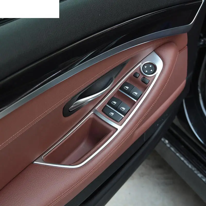 

1 Set=4pcs Chrome Car Window Button Panel Trim For BMW 5 Series f10 520 525 2011-2017 Car decoration Car Accessories