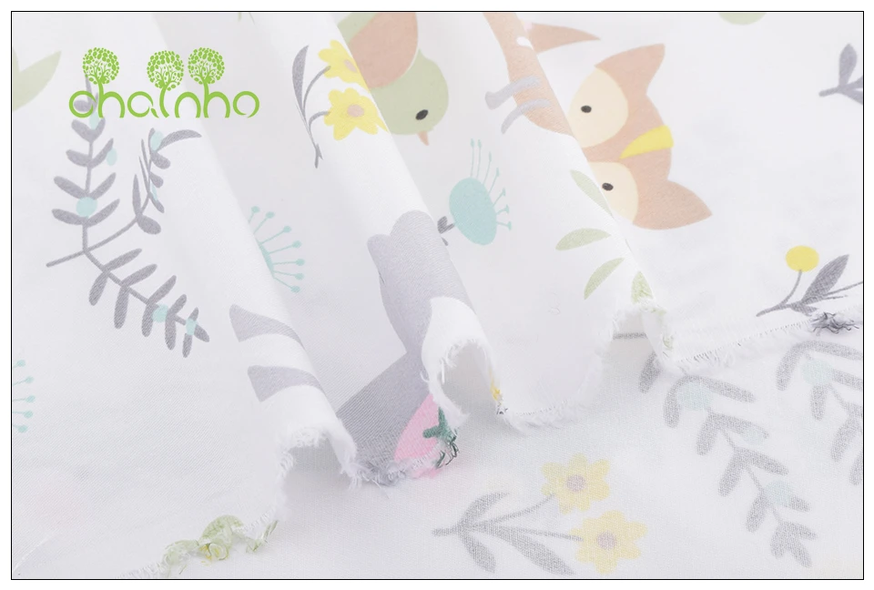 Chainho, 7 шт./лот, Зеленый мультфильм серии, печатные твиловая, хлопковая ткань, Лоскутная Ткань для DIY Вышивание квилтинга для малышей и детей материал