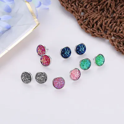 Fashion Rhinestone Stud Earrings Bling Crystal for Women Girl Party Mixed 10 Colors Earring Stainless Steel Gifts | Украшения и