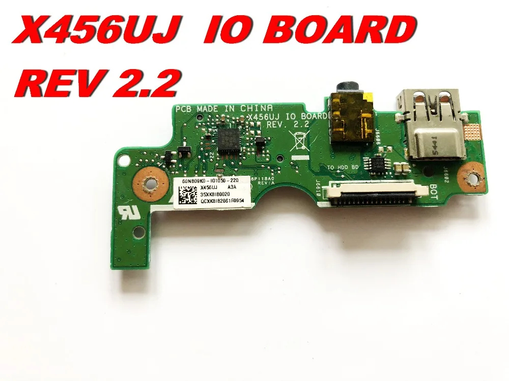 Оригинальная плата для ASUS X456UJ USB аудио SD карты IO Плата REV 2 протестирована хорошая