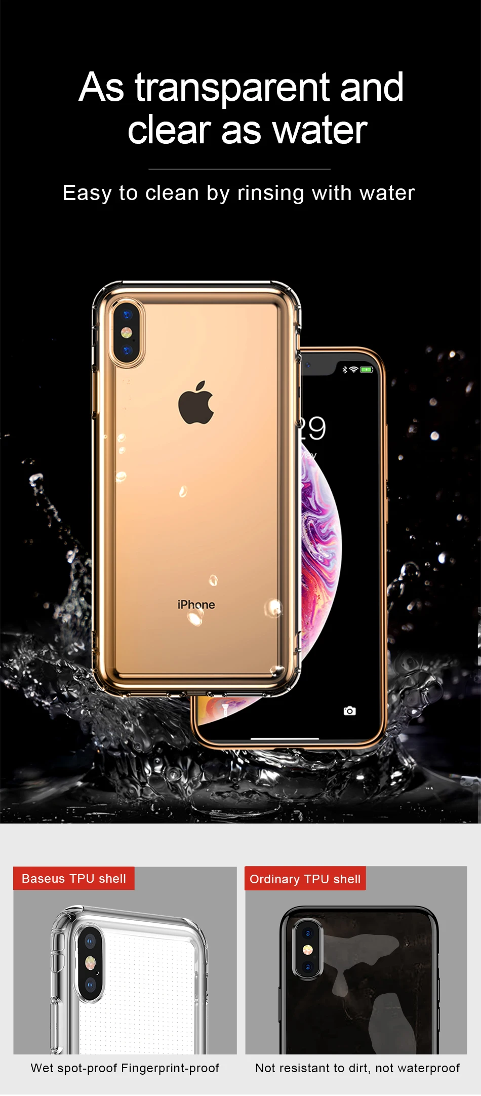 Baseus противоударный чехол для телефона для iPhone Xs Xr Xs Max Coque Мягкий защитный силиконовый из ТПУ задняя крышка для iPhone новые чехлы