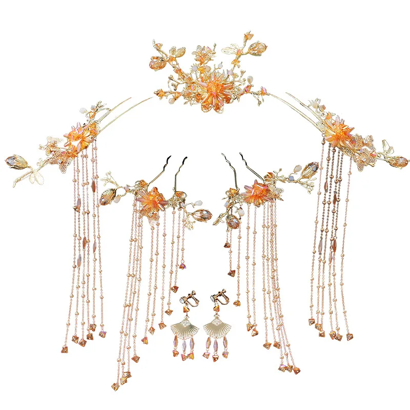 Женский головной убор JaneVini золотистые шпильки для волос Украшенные