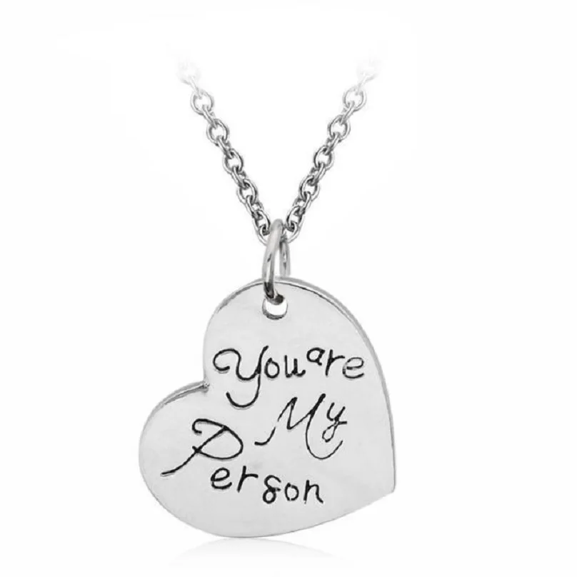 Изысканная мода надпись you are my Person подвеска в форме сердца ожерелье для пары
