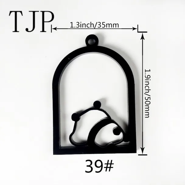 TJP 3 шт./партия, Сова, кролик, улитка, замок, ангел, акриловая рамка, подвеска, Золотой шарм, установка кабошона, установка, УФ смола, Шарм - Цвет: 39