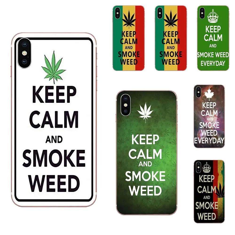 Милый чехол для телефона Tumblr Keep Calm and Smoke Weed Huawei NOVA 2 V20 Y3II Y5 Y5II Y6 Y6II Y7 Y9 G8 G9 GR3 GR5 GX8 Prime