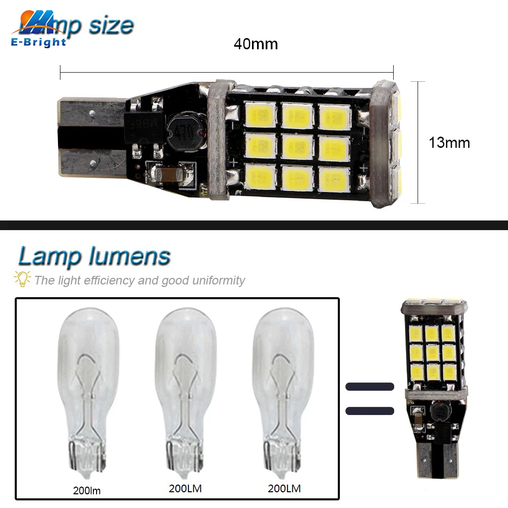 YM E Bright 4 шт. T15 canbus светодиодные лампочки 2835 21 SMD лампы заднего хода без ошибок DC 12V