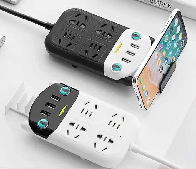 1,8 м Многоцелевой мультфильм Кот USB электрическая розетка патч-панель полоса пластина удлинитель розетка с скалолазание стикер на стену