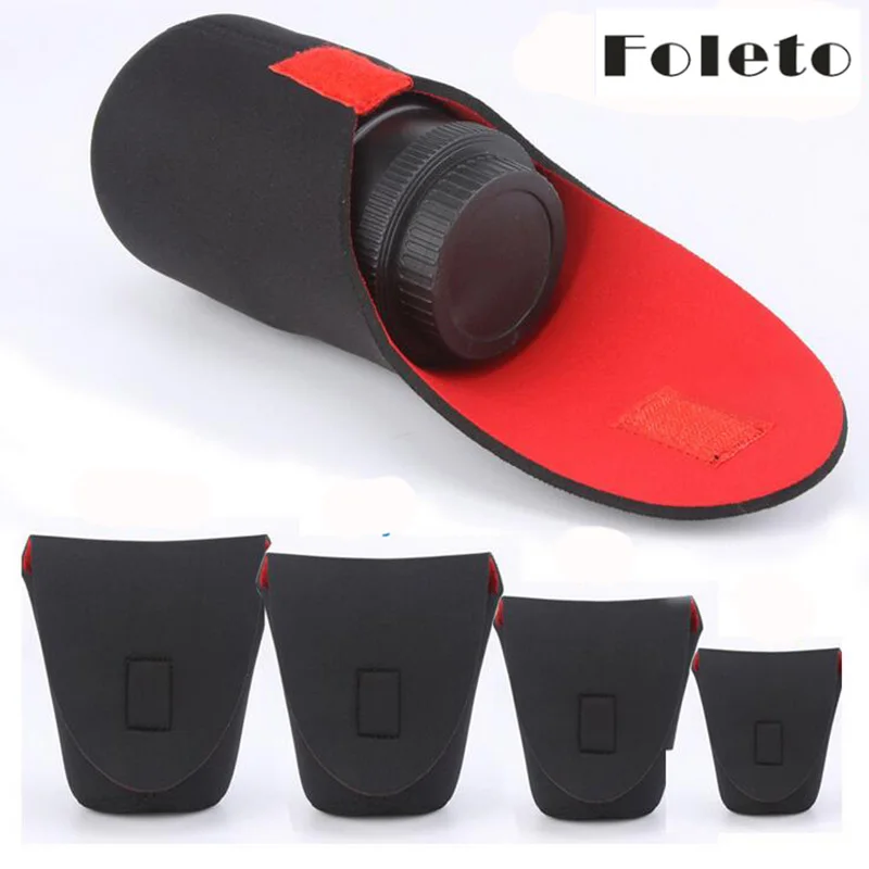

Neoprene Waterproof Soft Video Camera Lens Pouch Bag Case Full Size S M L XL XXL For Canon Nikon Sony Red Black Wholesale