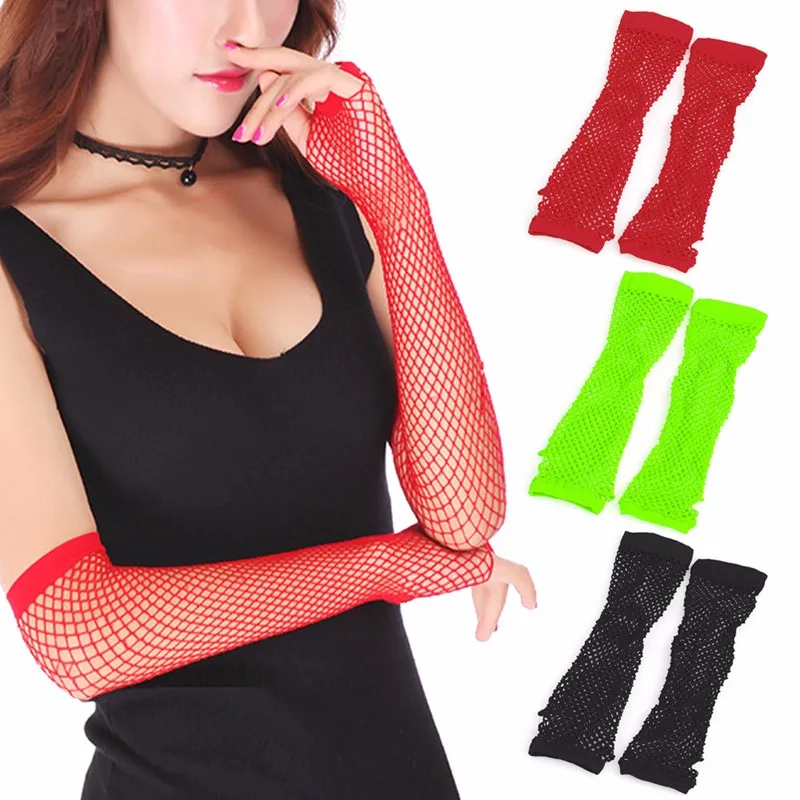 

Sexy Women Lady Dance Costume Party Lace Fingerless Fishnet Gloves Mittens