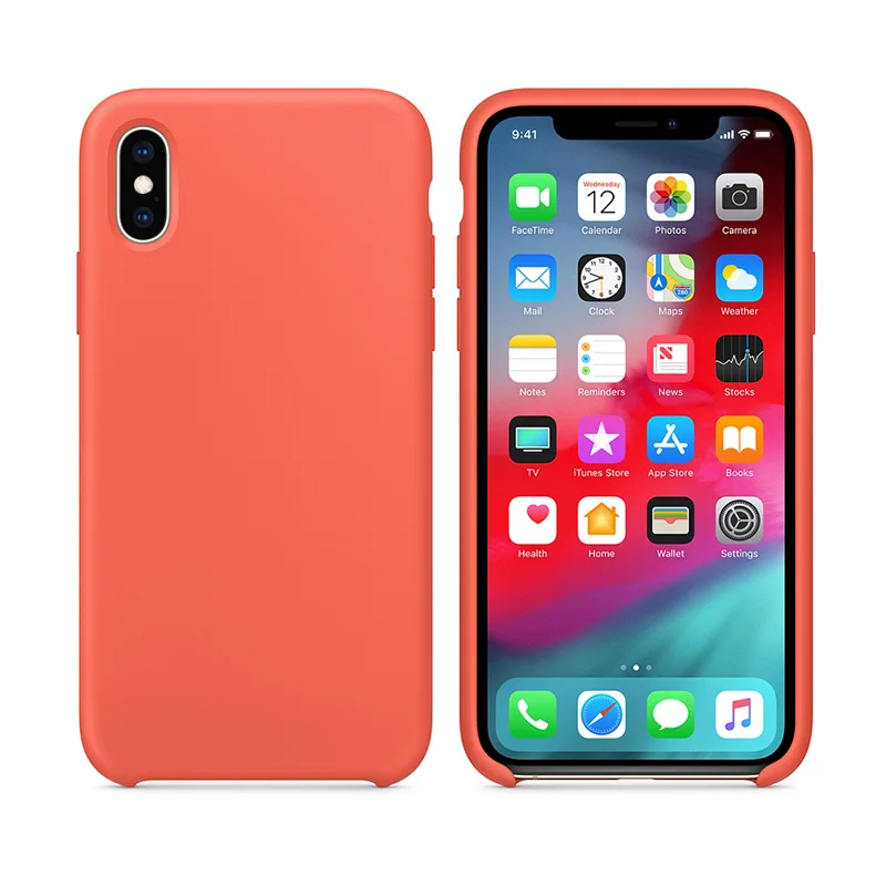 Konsmart жидкий силиконовый чехол для телефона для Apple iPhone X XR XS Max 6 6s 7 8 Plus противоударный мягкий ТПУ простой чехол