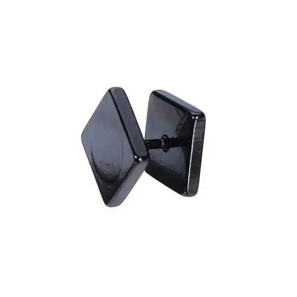 DragontailPeak 1pc Titanium Steel Black Square Earring Ear Stud 10mm |