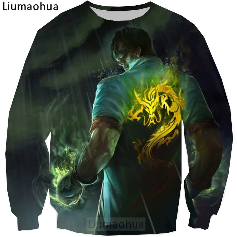 Liumaohua League of Legends футболка с 3D-принтом Легенда дракона слепой монах Ли Син свитер