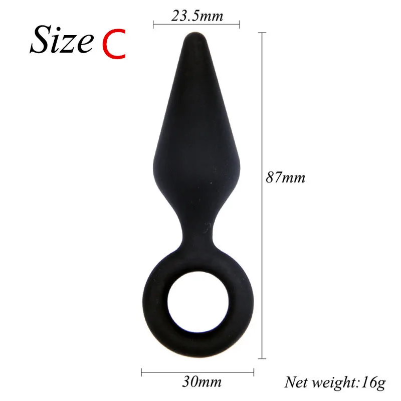 Анальная пробка с черным карманом 5 размеров анальная мастурбация стимуляция
