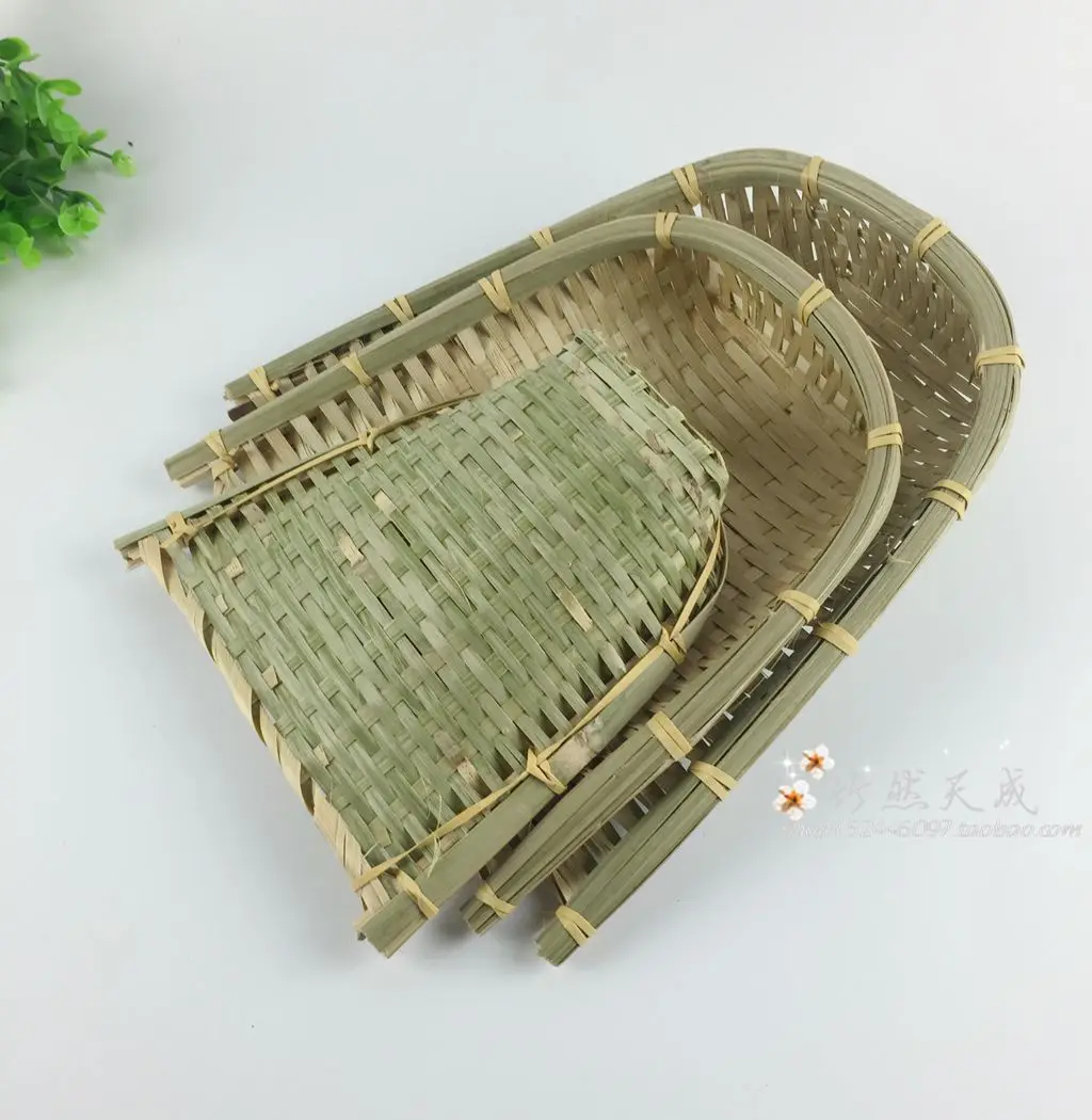 Ручная работа бамбуковая совка Фруктовая тарелка для закуски лоток корзины