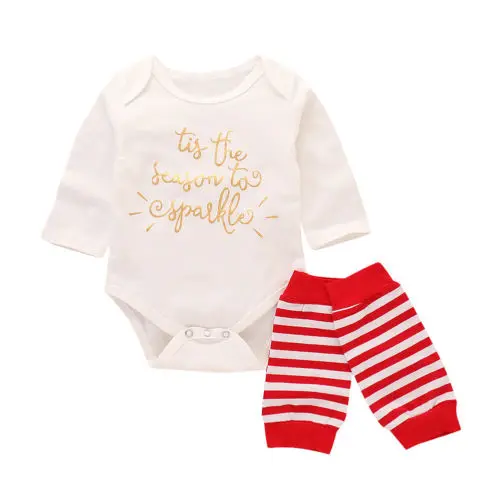 

Newborn Baby Girl Boy Romper+Leg Warmers Set Toddler Bodysuit Sunsuit Outfits Size 0-24M