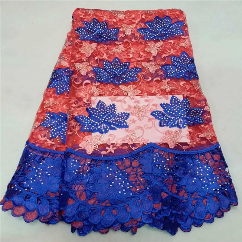 Высокое качество Нигерия тюль кружево ткань с камнями модные африканские