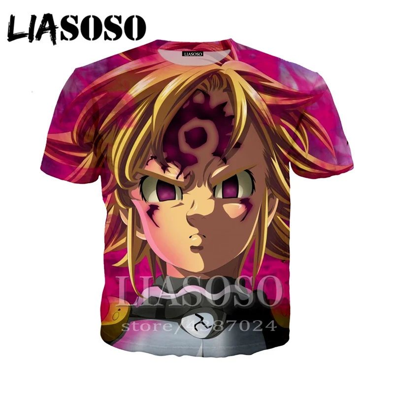 LIASOSO/женское аниме The Seven Deadly Sins Nanatsu no Taizai homme 3d принт веселое Harajuku мужская