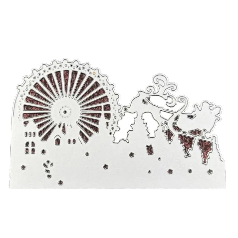 

Ferris Wheel Deer Metal Cutting Die Stamp Scrapbook Embossing Stencil Mold For DIY Paper Art Handcraft Card Decor Tool